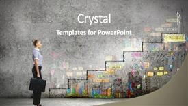  Presentation with achieve - Amazing slide set having woman achieve - image of businesswoman with suitcase backdrop and a gray colored foreground