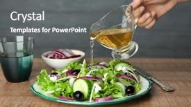  Presentation with apple - Colorful slide set enhanced with woman adding tasty apple vinegar backdrop and a gray colored foreground