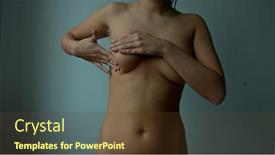  Presentation with cancer prevention - Beautiful PPT theme featuring woman-after-bath-examines backdrop and a tawny brown colored foreground