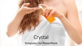  Presentation with oil and gas - Presentation theme consisting of woman after bath with oil background and a light gray colored foreground