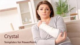  Presentation with accident - Amazing slide deck having woman after car accident suffering backdrop and a lemonade colored foreground