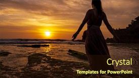  Presentation with bali temple - PPT layouts enhanced with woman-against-pura-tanah-lot background and a wine colored foreground