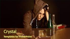  Presentation with alcohol abuse - Audience pleasing slide deck consisting of woman alcoholism is social problem backdrop and a tawny brown colored foreground