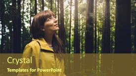  Presentation with alone - Slide set having woman-alone-in-the-forest and a tawny brown colored foreground