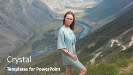  Presentation with river valley - Slide deck consisting of woman-an-her-son background and a tawny brown colored foreground