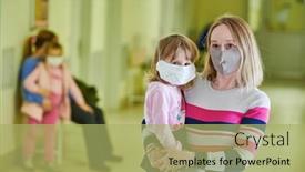  Presentation with epidemic - Audience pleasing presentation theme consisting of woman-and-child-in-protective backdrop and a yellow colored foreground