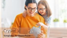  Presentation with woman child - Colorful presentation theme enhanced with woman-and-child-sitting backdrop and a  colored foreground