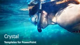  Presentation with coral - Amazing theme having woman and coral fish backdrop and a ocean colored foreground