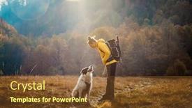  Presentation with social distancing - Amazing presentation design having woman-and-dog-outdoors backdrop and a tawny brown colored foreground