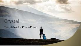  Presentation with amazing - Slide deck enhanced with woman-and-dog-watching-amazing background and a light gray colored foreground
