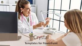  Presentation with teaching - PPT theme with woman-and-girl-dentist background and a coral colored foreground