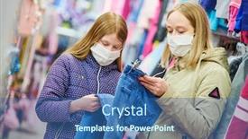  Presentation with mask - Theme having woman-and-girl-in-protective background and a ocean colored foreground