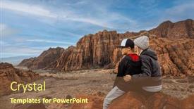  Presentation with utah - Slide deck featuring woman-and-her-son-sitting background and a  colored foreground