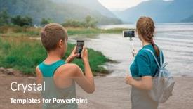  Presentation with siberia - Amazing PPT layouts having woman and her son taking photo on teletskoye lake in altai mountains siberia russia beauty summer day backdrop and a coral colored foreground