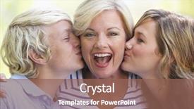  Presentation with teenage - PPT theme having woman and her teenage children background and a  colored foreground