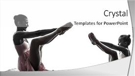  Presentation with ballerina - PPT layouts with woman and little girl ballerina ballet dancer dancing in silhouette on white background background and a white colored foreground