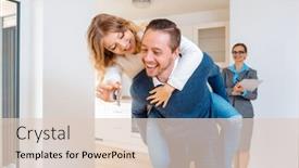  Presentation with new home - Cool new slides with woman-and-man-being-extremely backdrop and a lemonade colored foreground