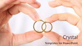  Presentation with wedding rings - PPT layouts with woman-and-man-holding-wedding background and a  colored foreground