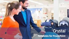  Presentation with little man baby - Slide set enhanced with woman and man in baby background and a ocean colored foreground