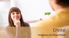  Presentation with sign language - Colorful slides enhanced with woman and man learning sign backdrop and a yellow colored foreground