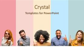  Presentation with cool - Presentation theme with woman and man making rock background and a lemonade colored foreground