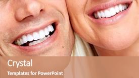  Presentation with dental - Slides with woman and man smile dental background and a coral colored foreground