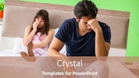  Presentation with man woman - Slide deck consisting of woman and man in the bedroom after conflict background and a coral colored foreground