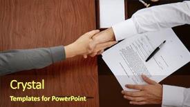  Presentation with notary - Presentation theme featuring woman and notary public shaking background and a tawny brown colored foreground