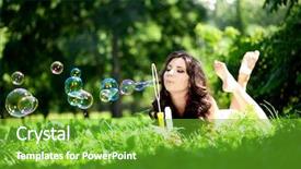  Presentation with soap - Slides consisting of woman and soap bubbles background and a shamrock green colored foreground