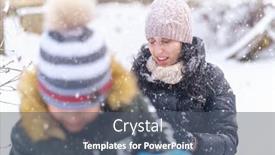  Presentation with woman child - PPT theme consisting of woman-and-son-playing background and a dark gray colored foreground