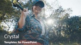  Presentation with fishing - Slide deck consisting of woman-angler-on-the-river background and a  colored foreground