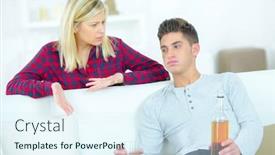  Presentation with angry - Colorful presentation theme enhanced with woman-angry-that-her-boyfriend backdrop and a sky blue colored foreground