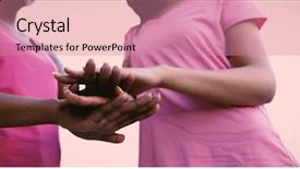  Presentation with two black women - Cool new PPT theme with woman animation - two black women joining hands backdrop and a coral colored foreground