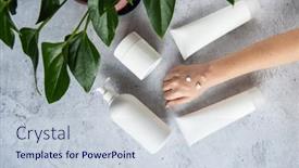  Presentation with decorate - PPT theme having woman-apply-white-cream background and a lemonade colored foreground