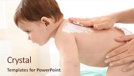  Presentation with cleansing - Presentation enhanced with woman applying body cream background and a lemonade colored foreground