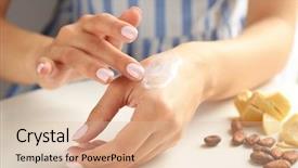  Presentation with lotion - Cool new PPT theme with woman applying cocoa butter lotion backdrop and a lemonade colored foreground
