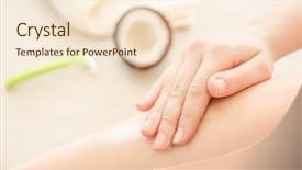  Presentation with coconut oil - Beautiful theme featuring woman applying coconut oil onto backdrop and a lemonade colored foreground