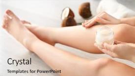  Presentation with coconut oil - Theme enhanced with woman applying coconut oil onto background and a lemonade colored foreground