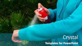  Presentation with mosquito - Presentation consisting of woman-applying-mosquito-repellent background and a teal colored foreground