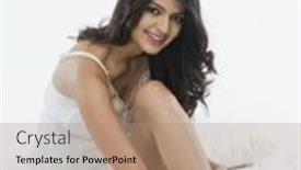  Presentation with nail - Cool new presentation theme with woman-applying-nail-polish backdrop and a coral colored foreground