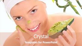  Presentation with oil and natural gas industry - Colorful slide set enhanced with woman applying natural avocado mask backdrop and a coral colored foreground