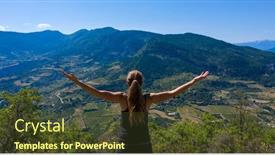  Presentation with air france - Presentation design with woman-arm-in-air-looking background and a tawny brown colored foreground