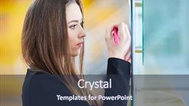  Presentation with airport terminal - Cool new PPT theme with woman as a passenger backdrop and a tawny brown colored foreground