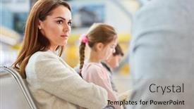  Presentation with departure - Beautiful slides featuring woman-as-a-passenger backdrop and a mint green colored foreground