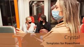  Presentation with public transport - Slide deck enhanced with woman-as-a-passenger background and a coral colored foreground