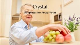  Presentation with senior citizen - Slides with woman as a senior citizen background and a lemonade colored foreground