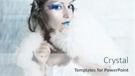  Presentation with queen - Cool new presentation with woman as a snow queen in ice room backdrop and a sky blue colored foreground