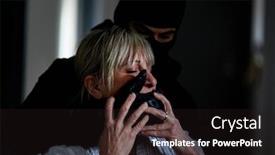  Presentation with house - PPT theme with woman-as-a-victim background and a wine colored foreground