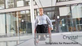  Presentation with inclusion - Slides with woman-as-a-wheelchair-user background and a light gray colored foreground