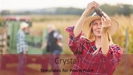  Presentation with vine - Theme with woman-as-a-winemaker-looks background and a red colored foreground